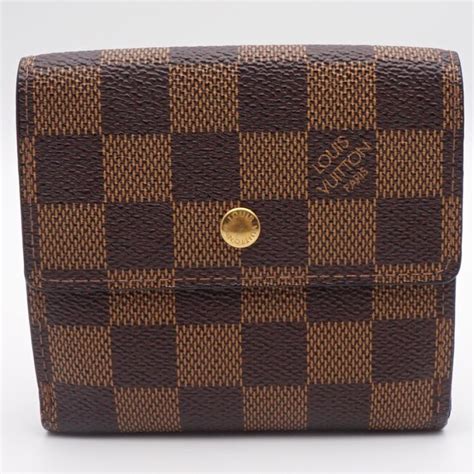 Louis Vuitton ルイヴィトン N61654 ポルトフォイユ・エリーズ ダミエ・エベヌキャンバス ブラウン Wホック 2つ折り財布