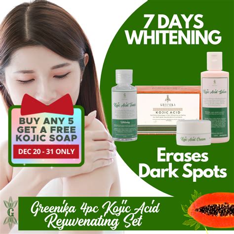 Kojic Rejuvenating Set Original Greenika Kojic Set Whitening Set