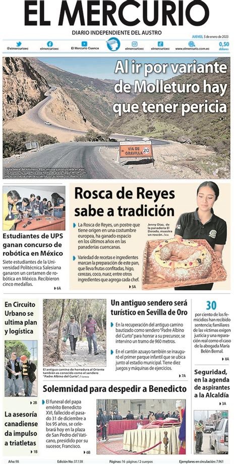 Diario El Mercurio On Twitter Portada Impresa Del 5 Enero 2023