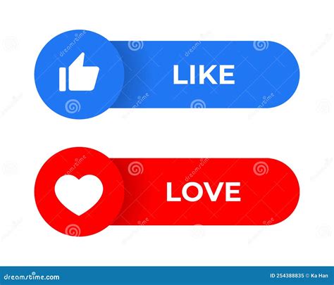 Like And Love Icon Vector In Flat Style Social Media Elements Stock