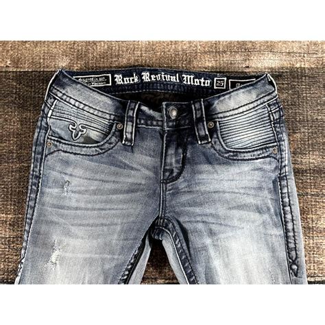 Rock Revival Moto Moon Womens Jeans Size 25x27 In Depop