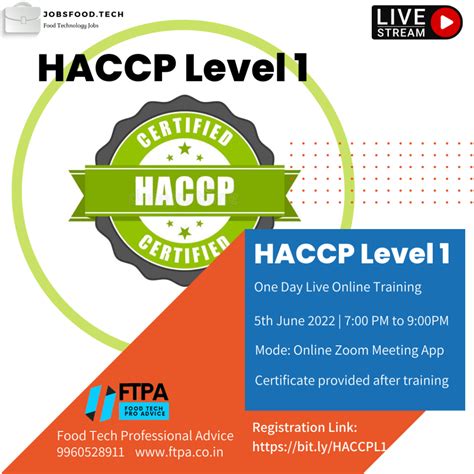 Haccp Level 1 Ftpa Food Tech Professional Advice