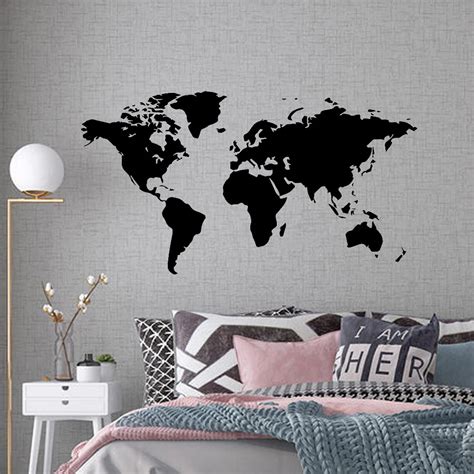 Large 106cmx58 Wall Sticker Decal World Map For House Living Room