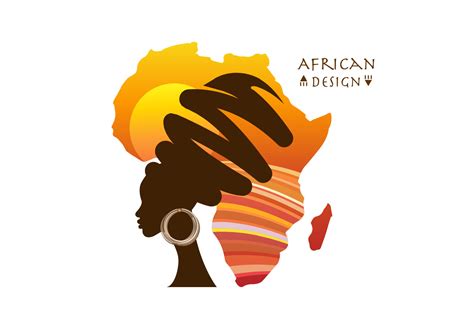 Africa Motherland African Woman Portrait In Ethnic Turban Silhouette