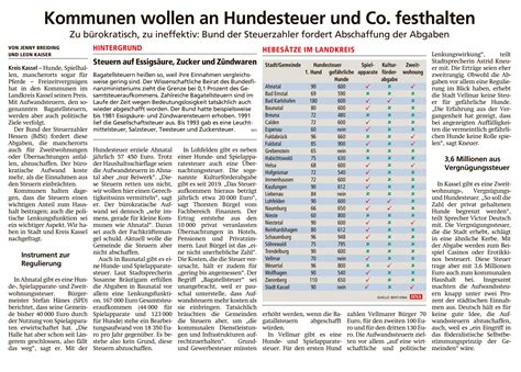 Kommunen wollen an Steuer festhalten U2L Unabhängige Liste Lohfelden