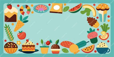 Premium Vector | Food Border Pattern Illustration