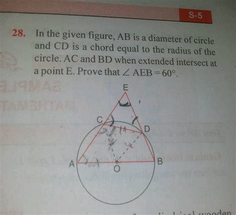 S In The Given Figure Ab Is A Diameter Of Circle And Cd Is A