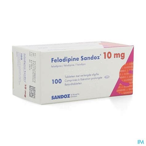 FELODIPINE SANDOZ COMP RETARD 100 X 10 MG Apotheek Thiels