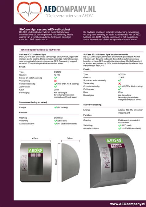 Sixcase Sc Aed Indoorkast Met Alarm En Verlichting