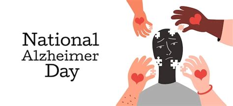 Premium Vector World Alzheimers Month Banner National Day Vector