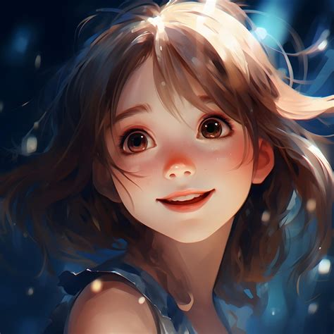 Premium AI Image | full face potrait of an beautiful anime girl