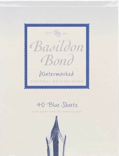 Basildon Bond Watermarked Personal Writing Paper 40 Pages 178x137mm