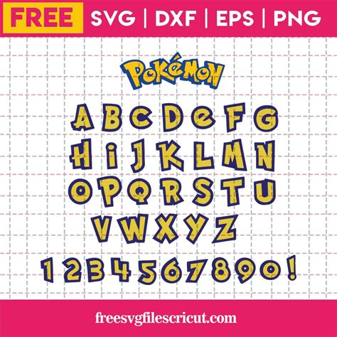 Pokemon Alphabet And Number Font Svg Eps Dxf Png Free Svg Files For