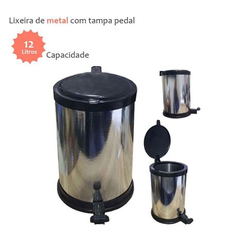 Cesto De Lixo C Pedal Cozinha Pia Banheiro Lixeira Litros Moderna