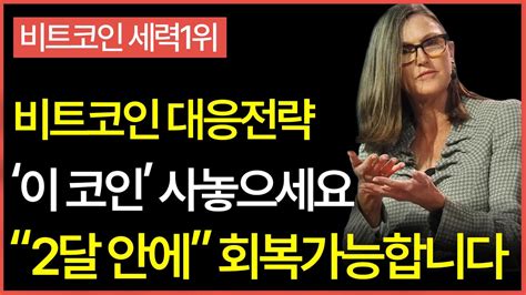 비트코인 대응전략 이 코인 사 놓으세요 2달 안에 회복 가능합니다 Youtube