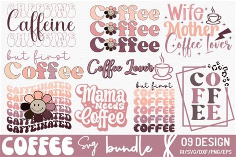 Coffee Svg Bundle Wavy Text Cut File Graphic By Sublimation Artist