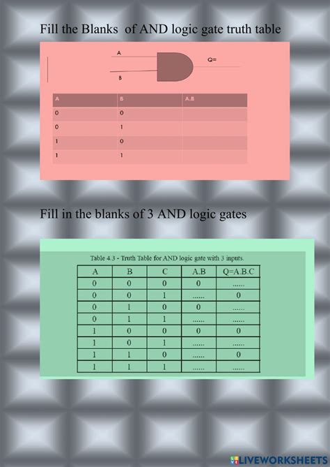 Logic Gates Truth Tables Worksheet Cabinets Matttroy