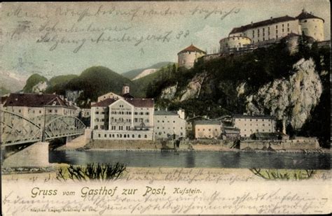 Ansichtskarte Postkarte Kufstein In Tirol Flusspartie Akpool De