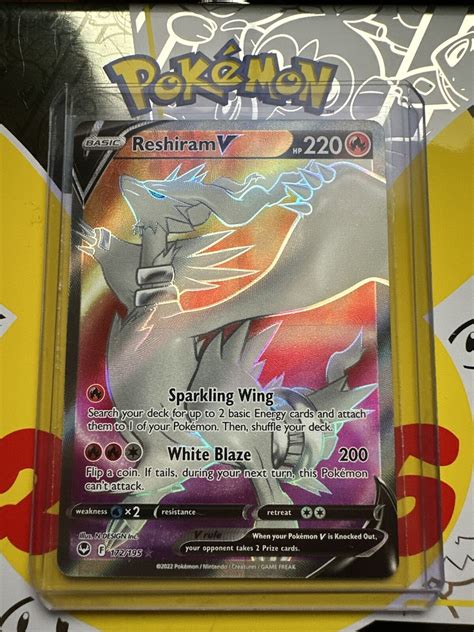 Pokémon Tcg Reshiram V Full Art Silver Tempest 172195 Holo Ultra