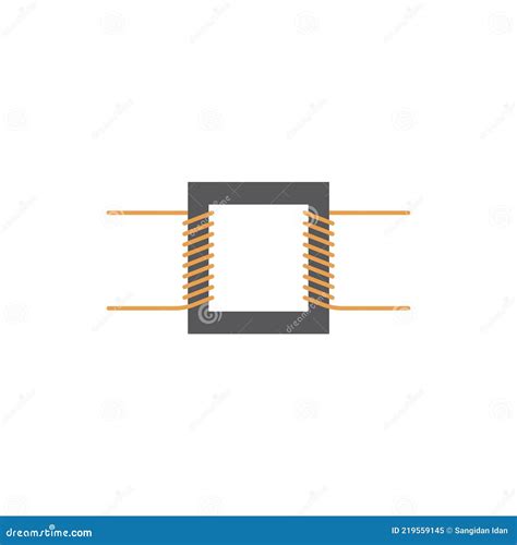 Air Core Transformer Symbol For Circuit Design Royalty Free Stock