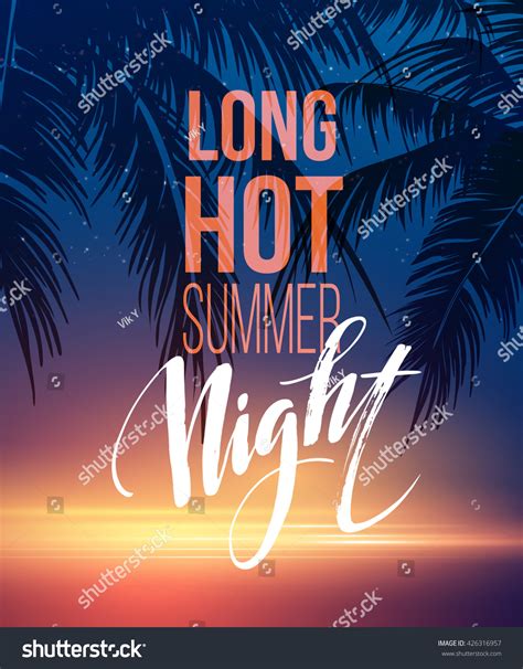 Hot Summer Night Party Poster Design Stock Vector Royalty Free Shutterstock