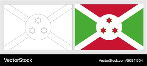 Coloring flag set of burundi Royalty Free Vector Image