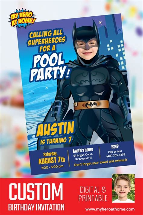 The Batman Birthday Party Flyer Is Shown