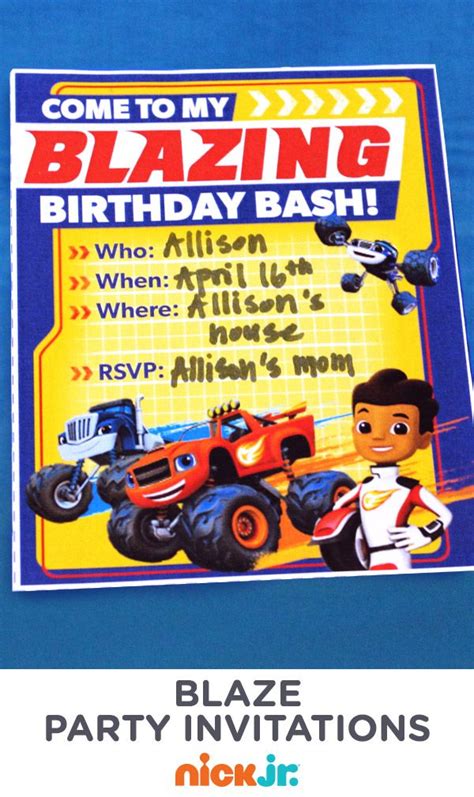 Blaze Birthday Party Invitations