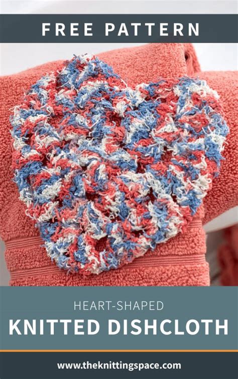 Heart Shaped Knitted Dishcloth Free Knitting Pattern