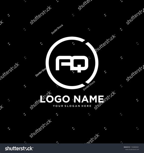 Aq Initial Letters Looping Circle Elegant Stock Vector Royalty Free