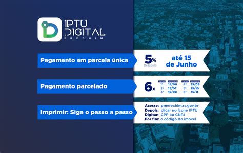 IPTU PAGAMENTO EM PARCELA ÚNICA DESCONTO DE 5 TEM PRAZO MÁXIMO