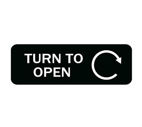 Turn To Open Sign Stickers X Inch Acrylic Plaque With Strong