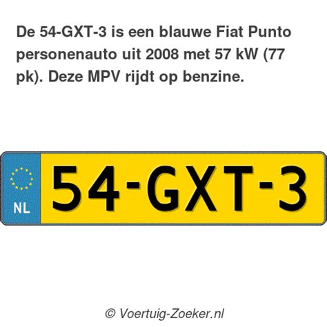 Kenteken Gxt Fiat Punto Auto Gxt Voertuig Zoeker Nl