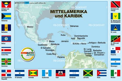 Map of Flags Central America + the Caribbean (Theme Maps in 21 ...