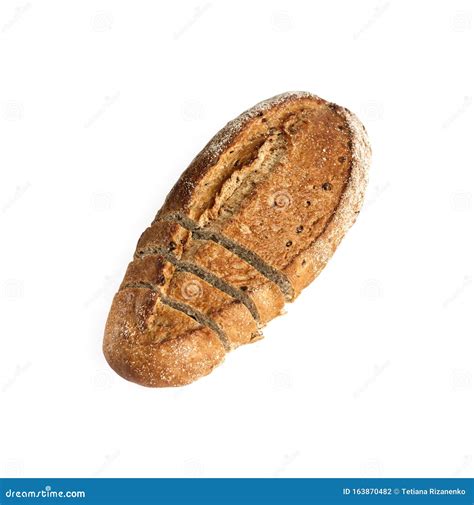 Loaf Of Whole Wheat Bread With Slices Isolated On White Stock Photo