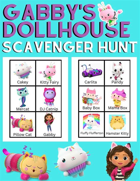 Gabbys Dollhouse Scavenger Hunt Cat Birthday Party Birthday