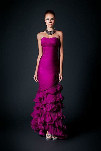 3710 Magenta Evening Dress Fashion Strapless Dress Formal Gowns