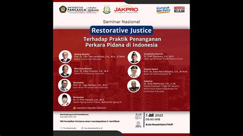 Seminar Nasional Restorative Justice Terhadap Praktk Penanganan Perkara