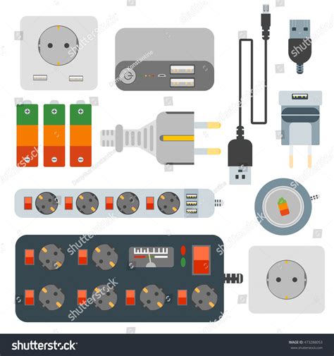 Power Plugs Electrical Outlet Power Socket Stockvector Rechtenvrij