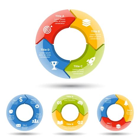 Kreis D Pfeile Diagramm Vektor Infografik Pr Sentationsvorlage