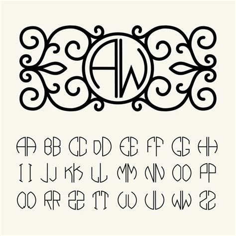 Conjunto De Letras De Plantilla Para Crear Monogramas 2023