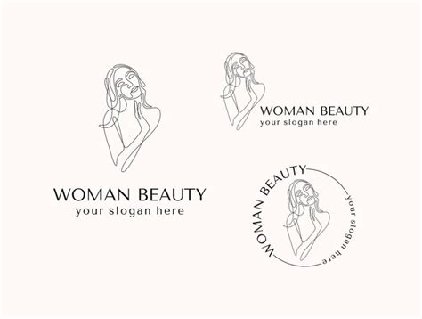 Ilustração lineart vetorial de mulher logotipo de beleza feminina