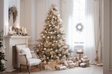 Premium AI Image Lovely Traditional Christmas Tree Surrounded By