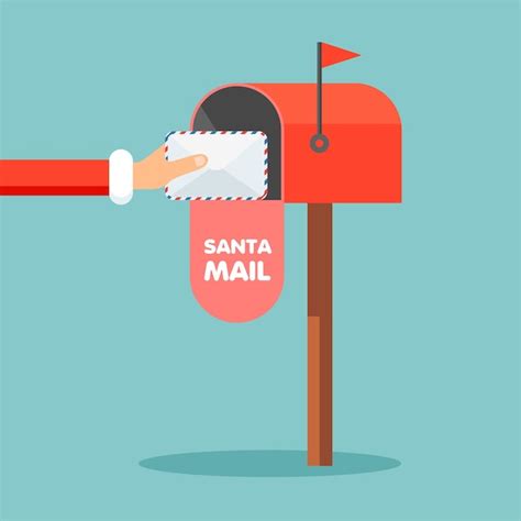 Carta Ao Papai Noel Caixa De Correio Vermelha Envelope Dentro Em