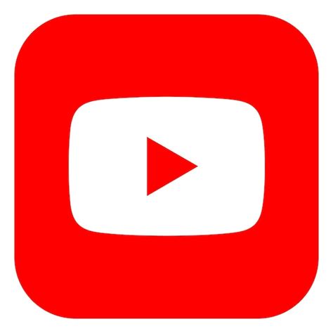 白い背景に分離された正方形の Youtube ロゴ プレミアムベクター