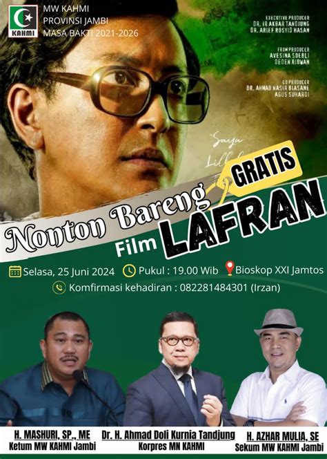 Nobar Film Pendiri Hmi Lafran Pane Di 25 Juni Kahmi Jambi Bangkitkan