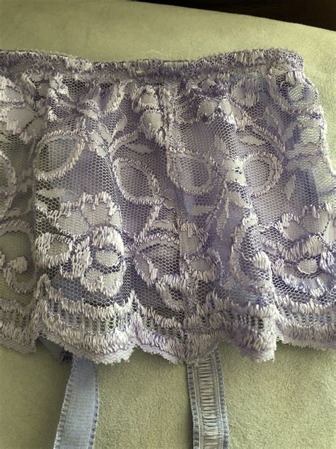 Vintage Lily Of France Sexy Lace Garter Belt Periwink Gem