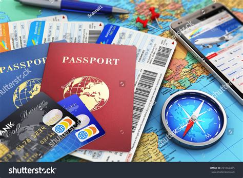 Business Travel And Tourism Concept Air Tickets Or Boarding Pass