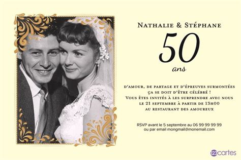 Invitation Anniversaire De Mariage Noces De Diamant