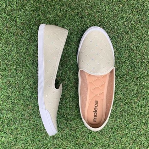 Sapatilha Moleca Slip On Leve Confortável Branco Off Canal Store